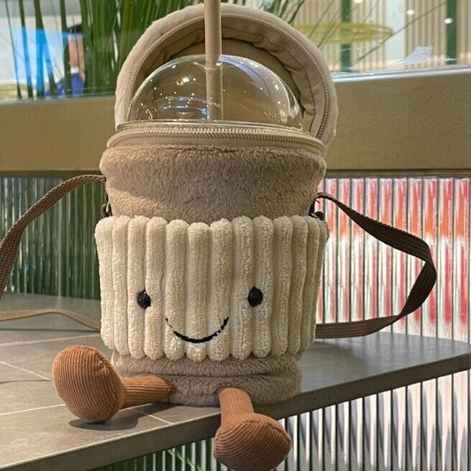 Jellycat AMUSEABLE COFFEE TO GO BAG Soft Plush Purse with Free Dust Bag