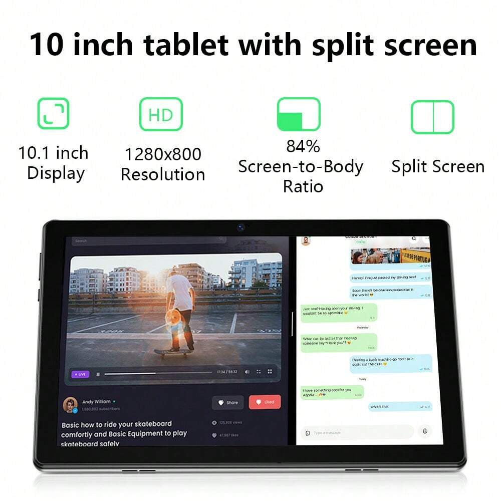 10" Android 13 Tablet, 6GB RAM, 64GB ROM, Dual Camera, GPS, 6000mAh, WiFi