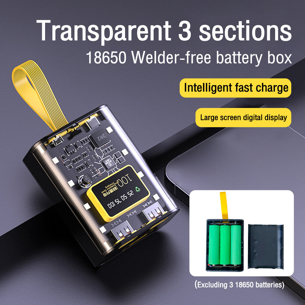 Dual USB Micro Type-C LED 10W Battery Charger DIY Power Bank Box Fast Charging