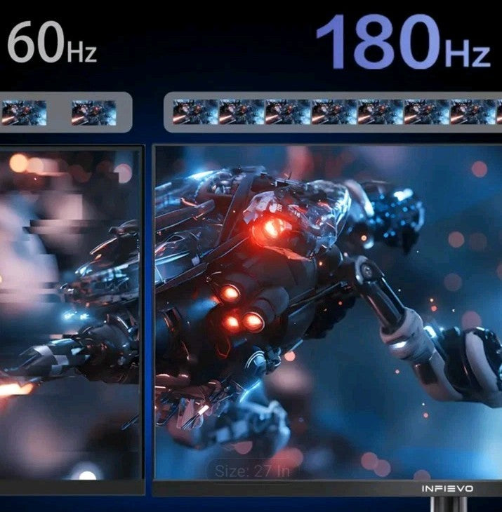 INFIEVO 27" QHD 1440P Gaming Monitor - Ultra-Smooth 180Hz IPS, 1ms Response Time