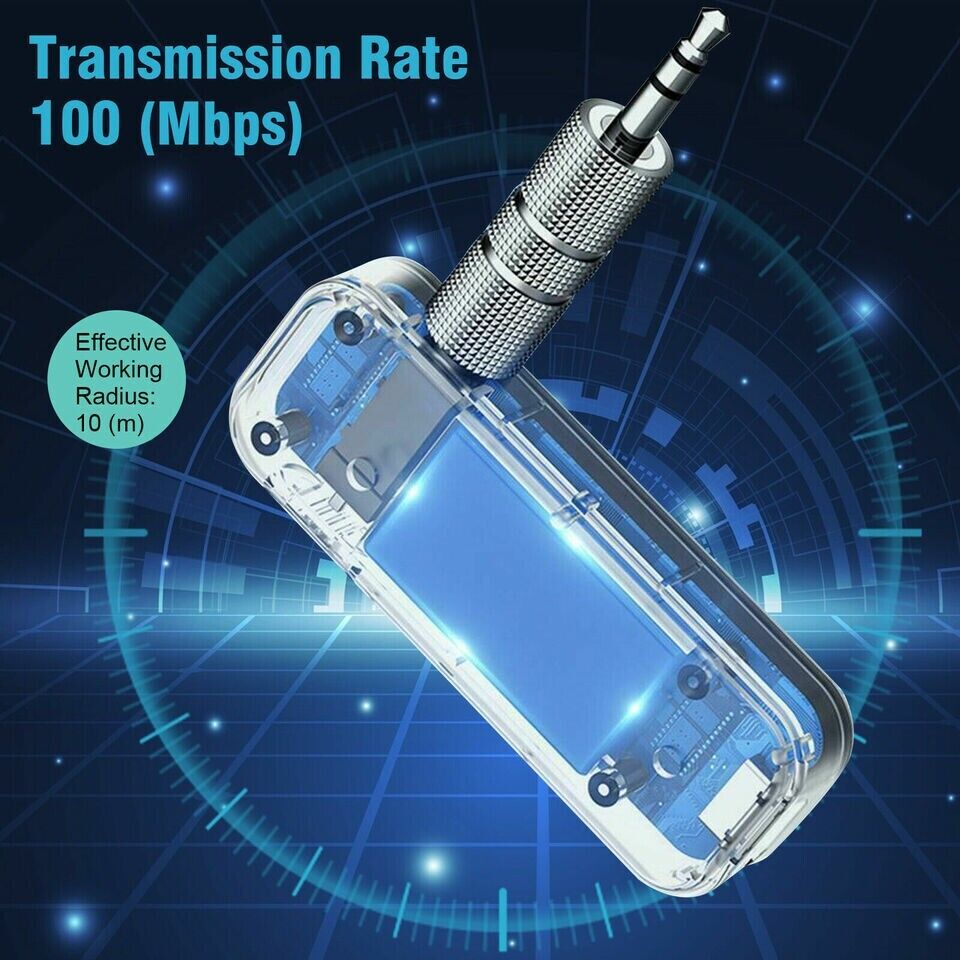 USB Wireless Bluetooth 5.0 Transmitter Receiver 2in1 Audio Adapter 3.5mm Aux Car