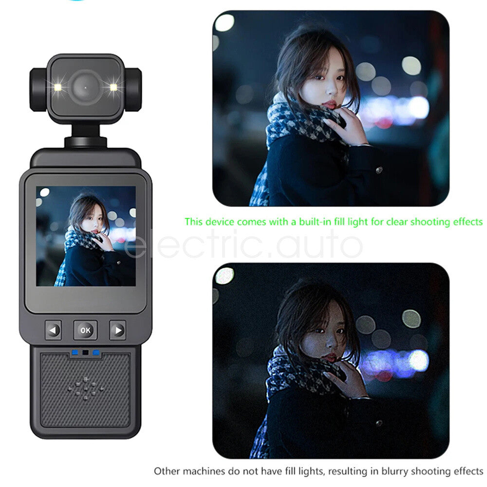 WiFi Camera with Screen 360° Rotatable Lens 1080P HD Photo Video Audio Recorder