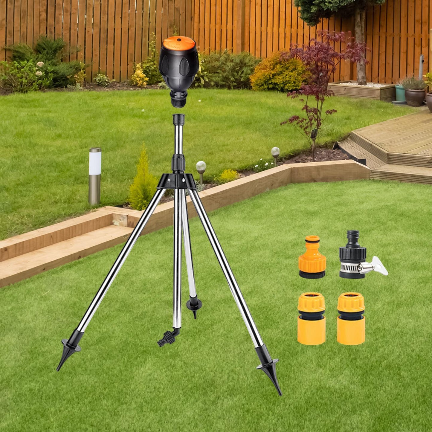 Rotating Tripod Sprinkler with 1/2inch Quick Connector for Greenhouse