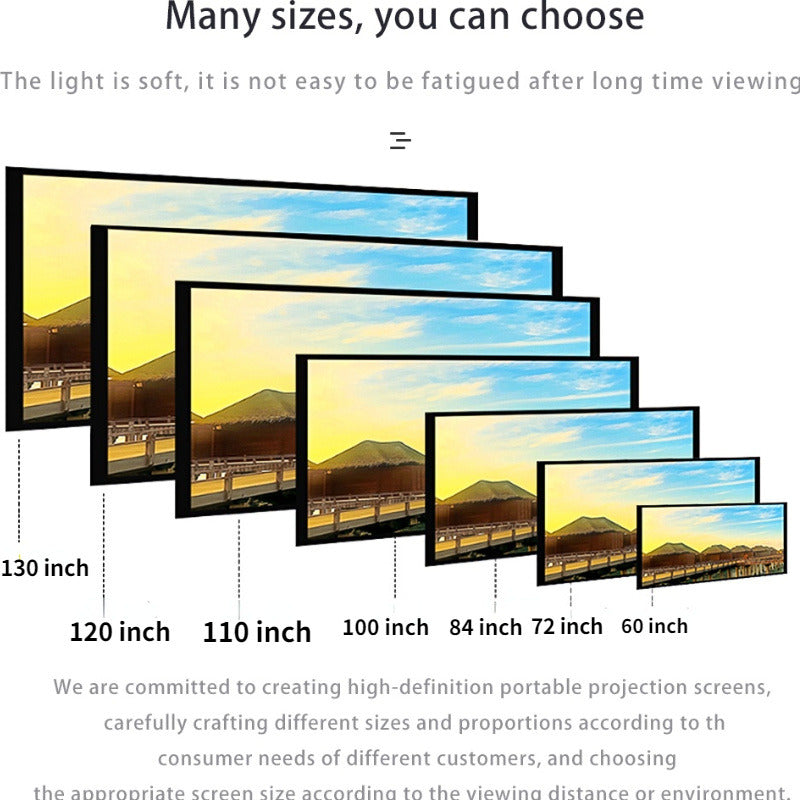 4:3 16:9 Anti Light 3D High Brightness Projector Screen Metal Screen with Hooks