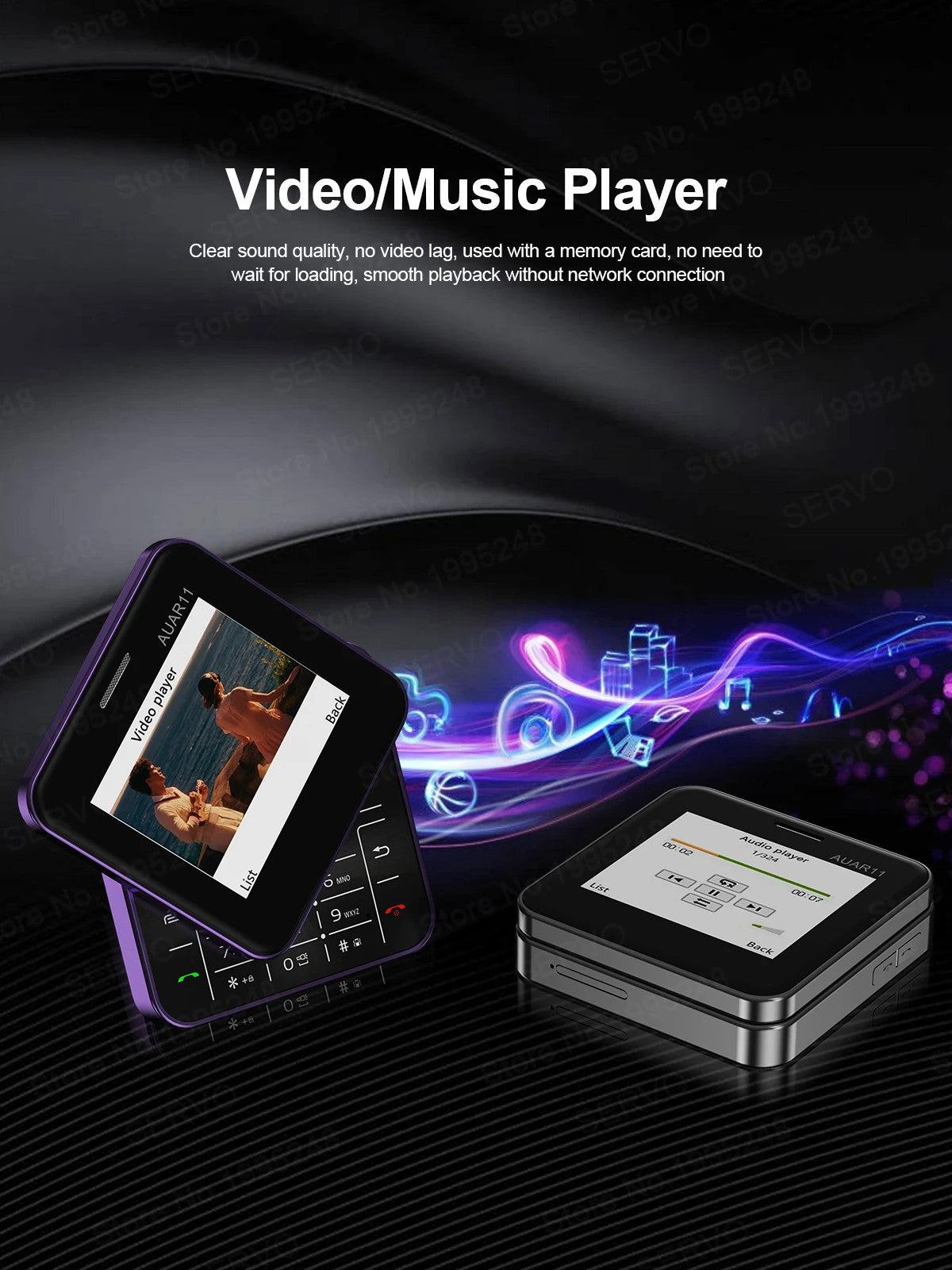 SERVO Rotating Sliding Mini Mobile Phones 2.4“ GSM Blacklist Speed Dail Dual SIM