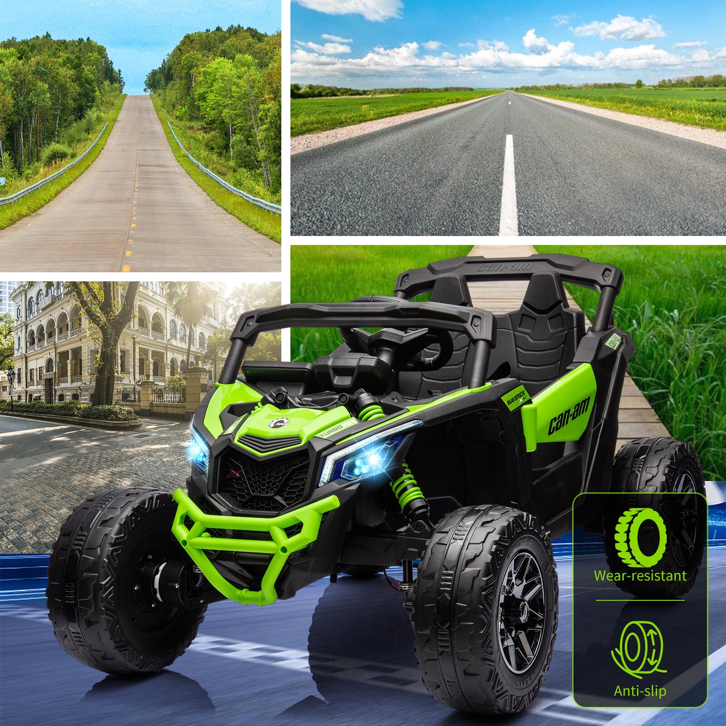 Can-Am Licensed 12V Ride on UTV Car for Kids Electric Fun Toys 4WD Off-Road Quad