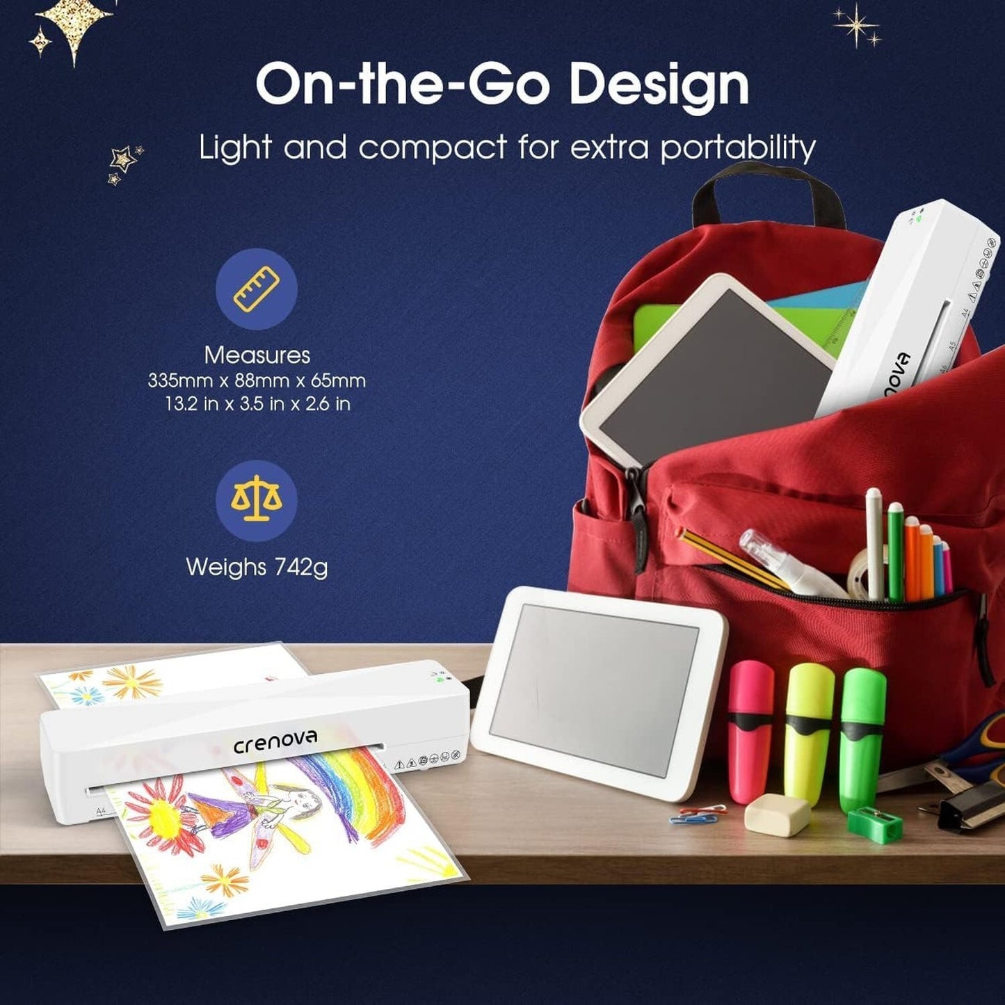 Crenova A4 Laminator Machine 9 Inch Thermal Laminator with Paper Cutter Corne...