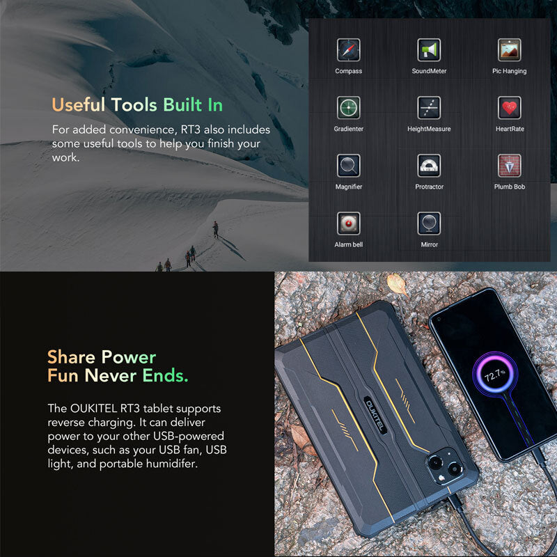 8" Oukitel RT3 4G LTE Rugged Tablet PC Phone Android Mobile Waterproof Unlocked