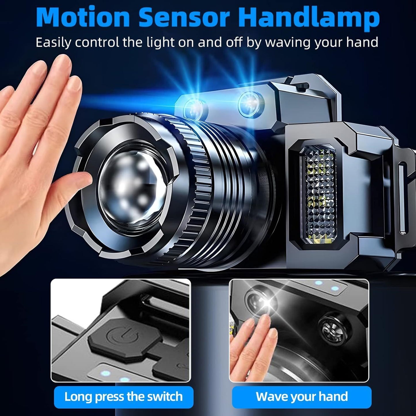 2 Pack USB Rechargeable LED Headlamp Headlight Head Light Waterproof Flashlight