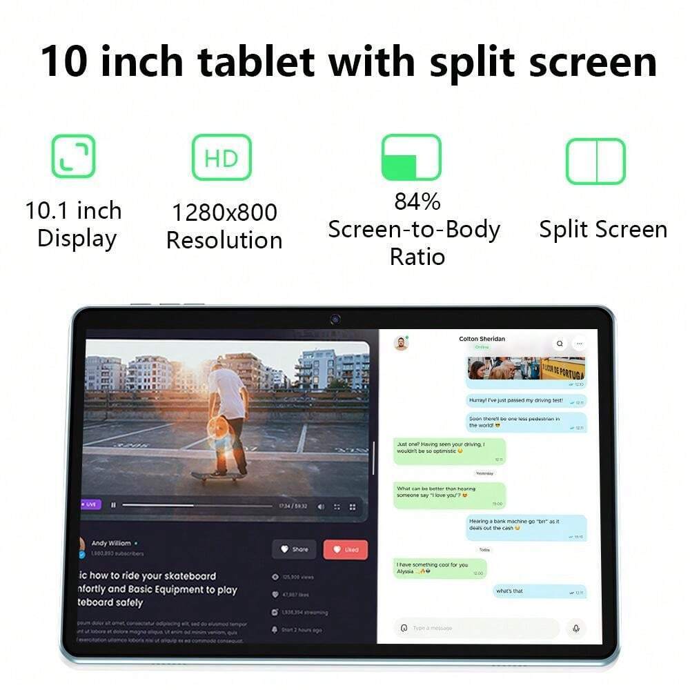 10" Android 13 Tablet, 6GB RAM, 64GB ROM, Dual Camera, GPS, 6000mAh, WiFi