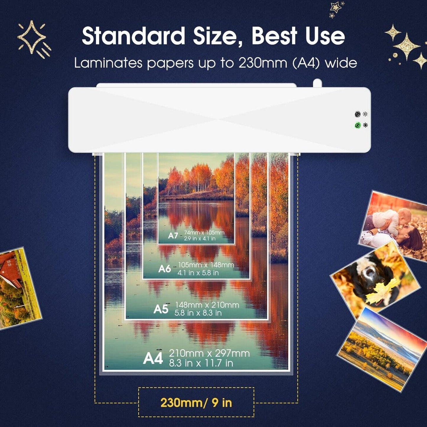 Crenova A4 Laminator Machine 9 Inch Thermal Laminator with Paper Cutter Corne...