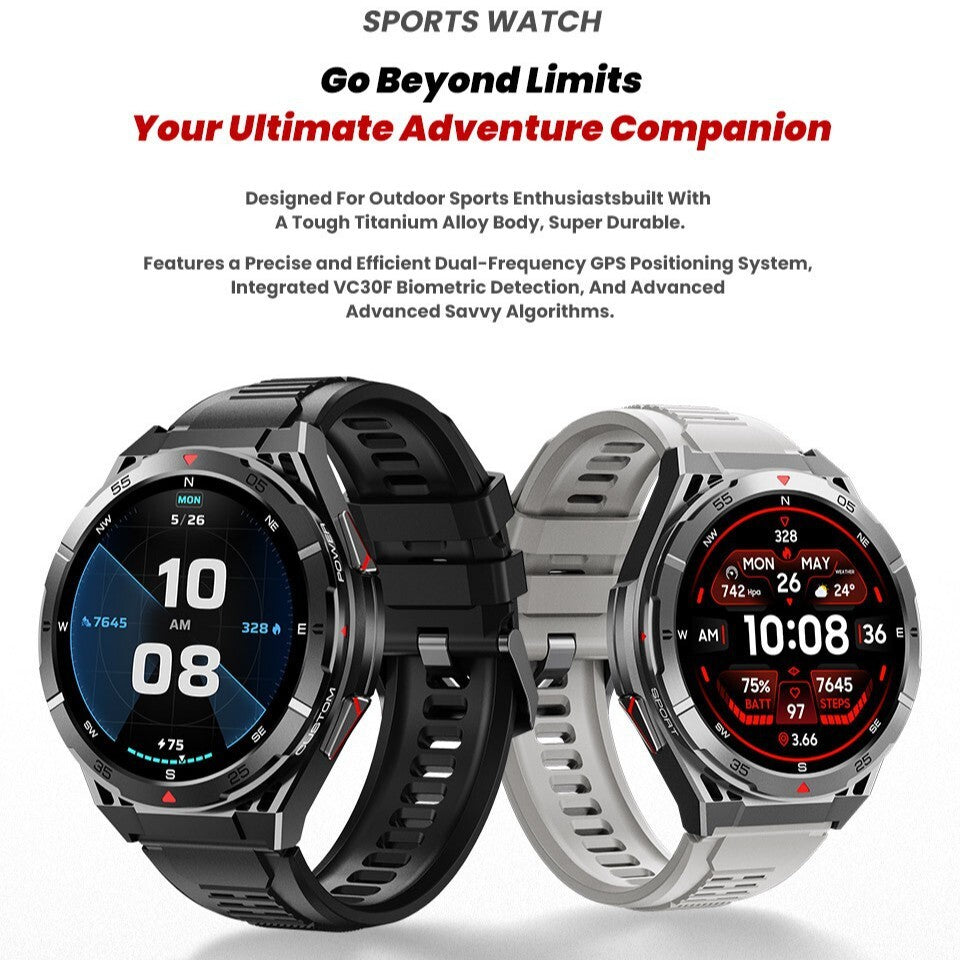 2025 Military Smart Watch (Call Receive/Dial) Rugged GPS Sport Fitness Tracker