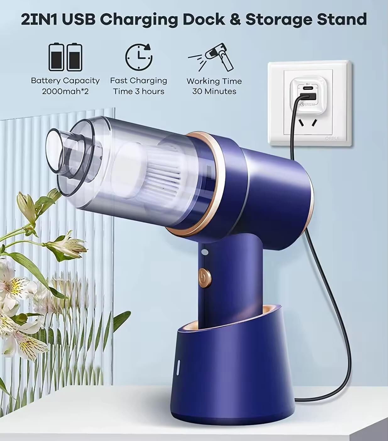 Lightweight Portable Vacuum Cleaner - 9000Pa Strong Suction Ideal for Cars