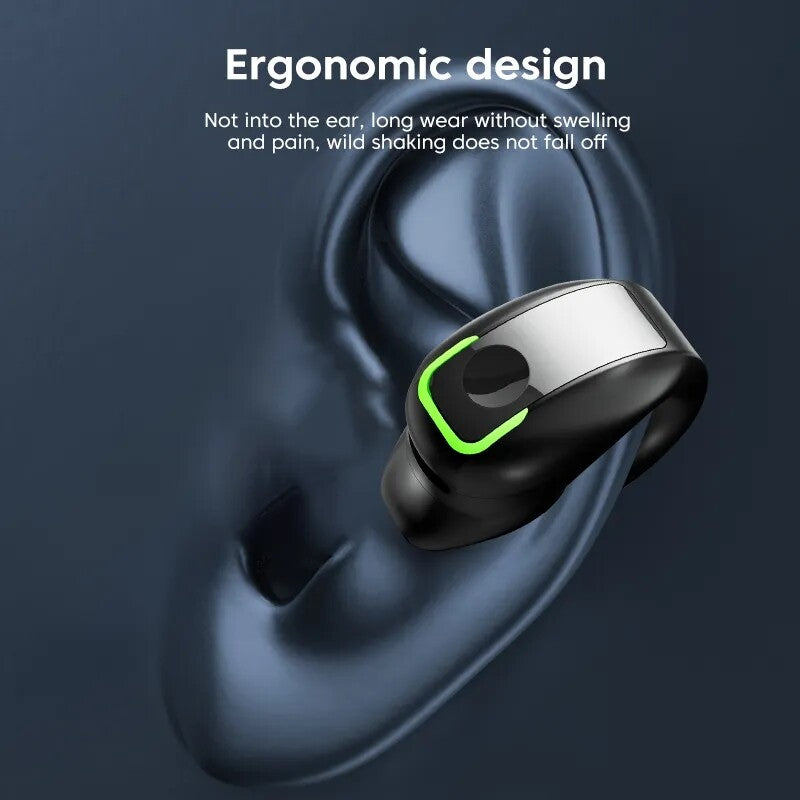 Bluetooth 5.3 Wireless Earbuds Ear Clip Bone Conduction Headphones Headset 2 Pcs