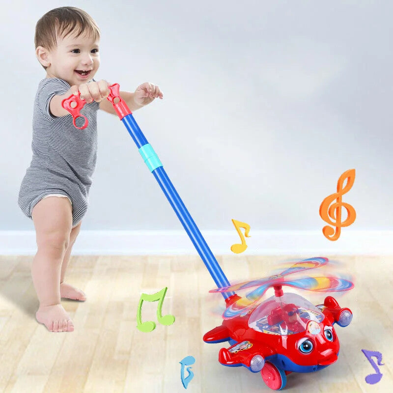 Baby Walker Toy | Hand Push Plane Car for Toddlers Push Along Walking for Kids