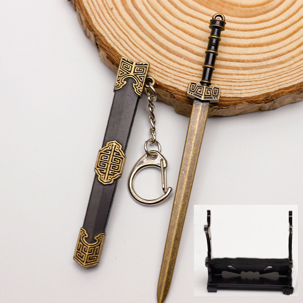 Ancient Chinese Mini Sword Keychain Sword Metal Weapon Toy Key Chain Cute Keycha