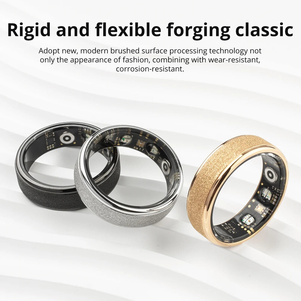 Smart Ring with Charging Case,Health Sleep Monitor, 5ATM Waterproof,Multi-sport