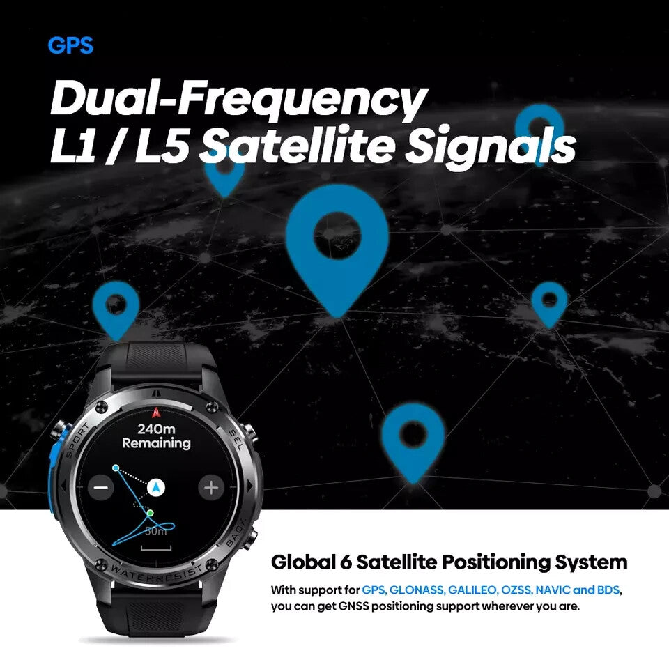 New Stratos 2 Ultra GPS Smart Watch Built-In Compass Barometric Altimeter Dual-