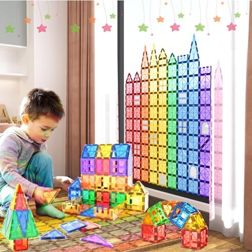 IGIVI Magnetic Tiles Kids Toys, STEM Building Blocks - GREAT GIFT