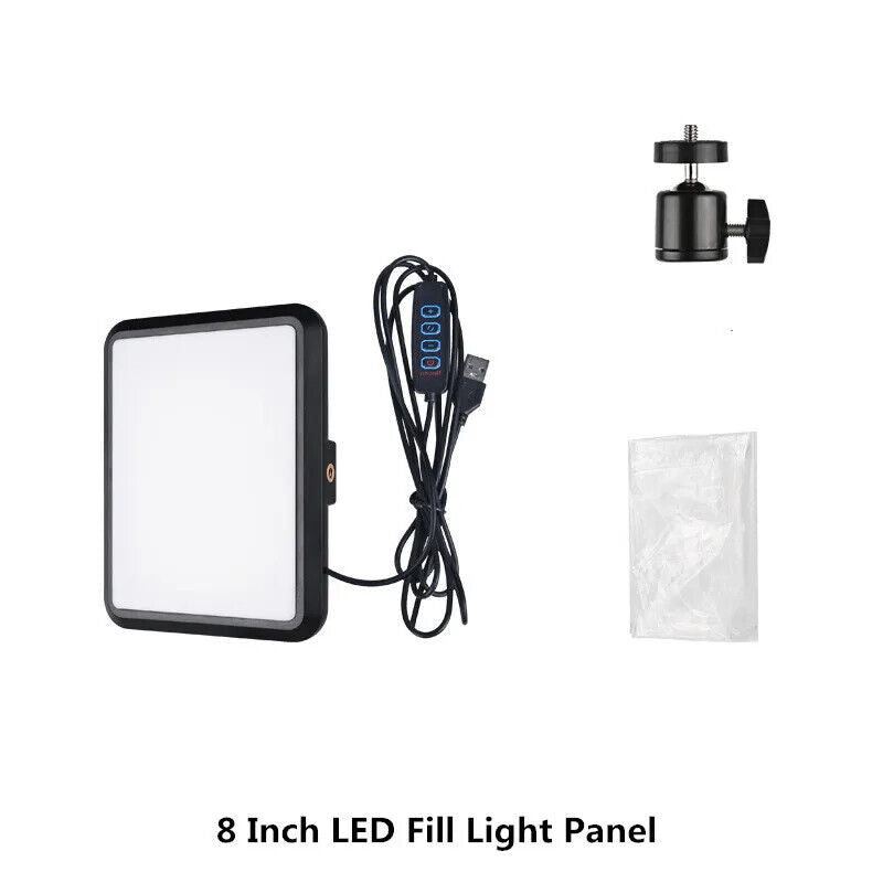 8/12 Inch LED Photography Video Light Panel Lighting Photo Studio Lamp Kit