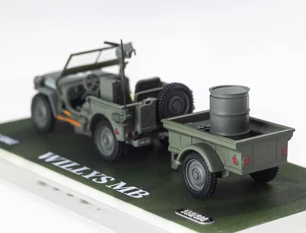 ZD TM 1:64 Military Wellys MB Trailer Model Diecast Metal Car BN