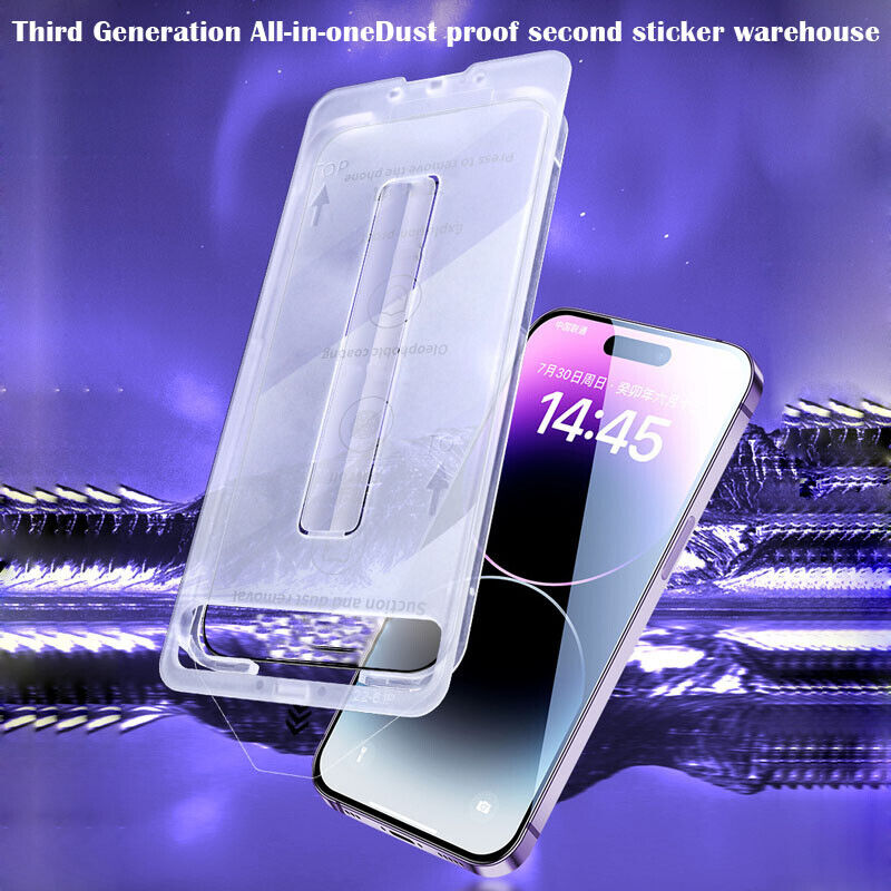 Glass Screen Protector for iPhone 16 15 14 Pro Max ,One-Click Installation-2024