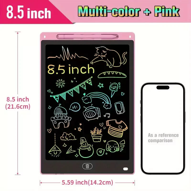 8.5 Inch LCD Writing Tablet for Kids Sketch Drawing Pad Doodle Board Pink