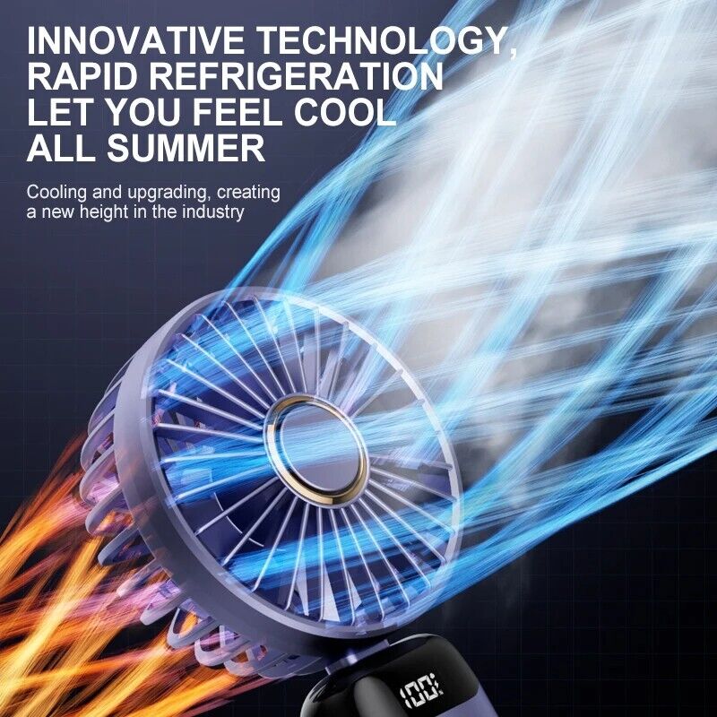 Portable Handheld Personal MINI face Fan 5Speeds Rechargeable Folding For Travel