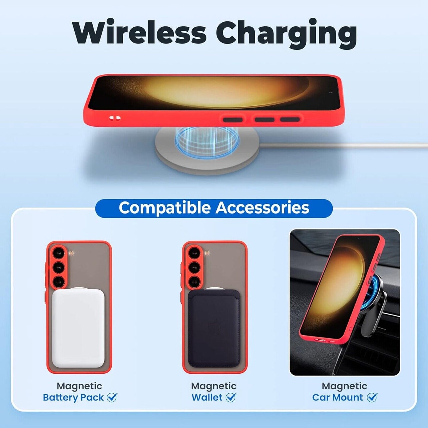 For Samsung Galaxy S25Ultra S24FE S23 Case Mag Safe Magnetic Frosted Phone Cover