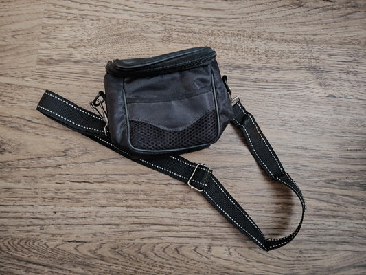 Journey Small Camera Pouch Photo Carry Bag with Strap Black Blue
