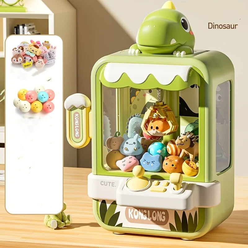 Kids Claw Machine Arcade Toy w/ Lights Music + Plush Toys Prize Grabber Game