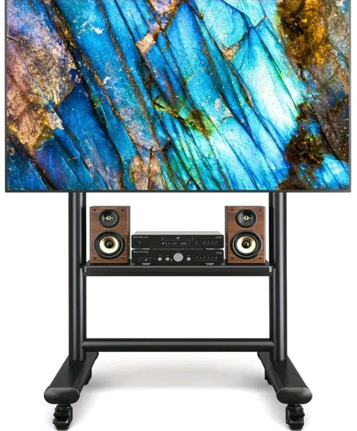 Heavy Duty Rolling TV Stand for 50-92 Inch Large TVs up to 200 lbs, Height Ad...