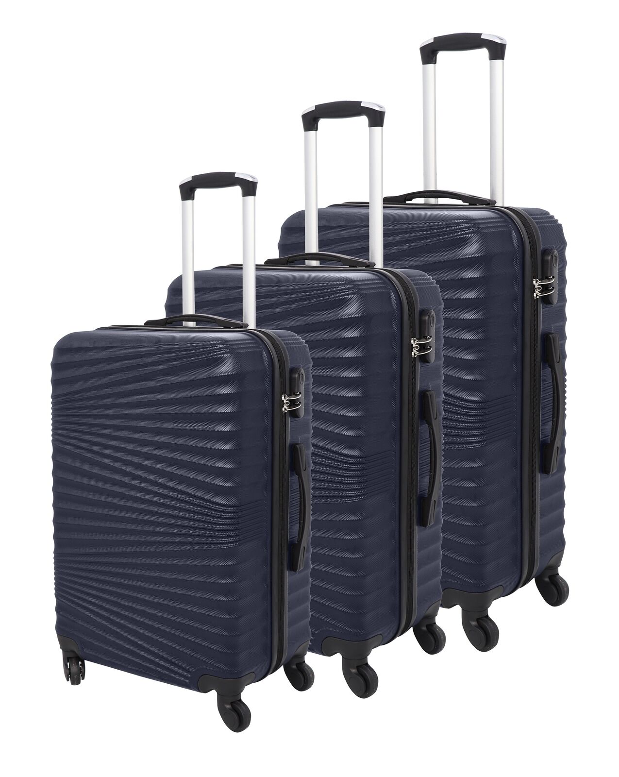 3 Pcs Suitcase Set ABS Hard Shell 4 Wheeled Trolley Lightweight Luggage PIONEER