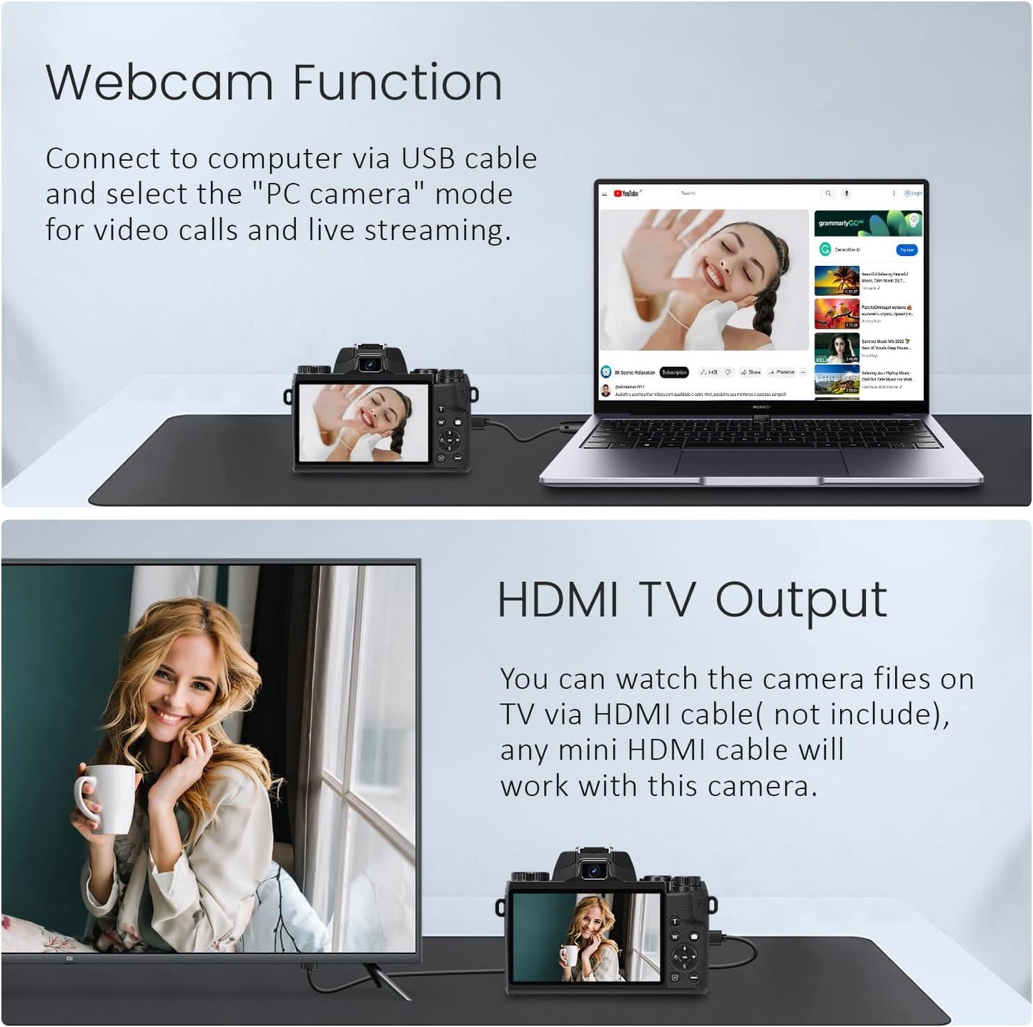 64MP 4K Digital Camera with Wifi, Touch Screen Vlogging w/ Flash 3000mAh Battery