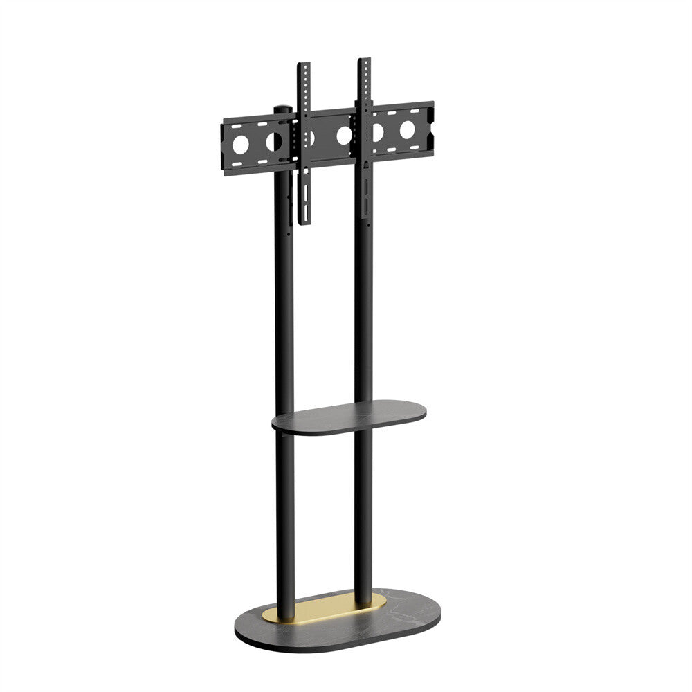Height Adjustable Floor TV Stand with Mount Stone Shelf for 40”-75” Load up 40KG