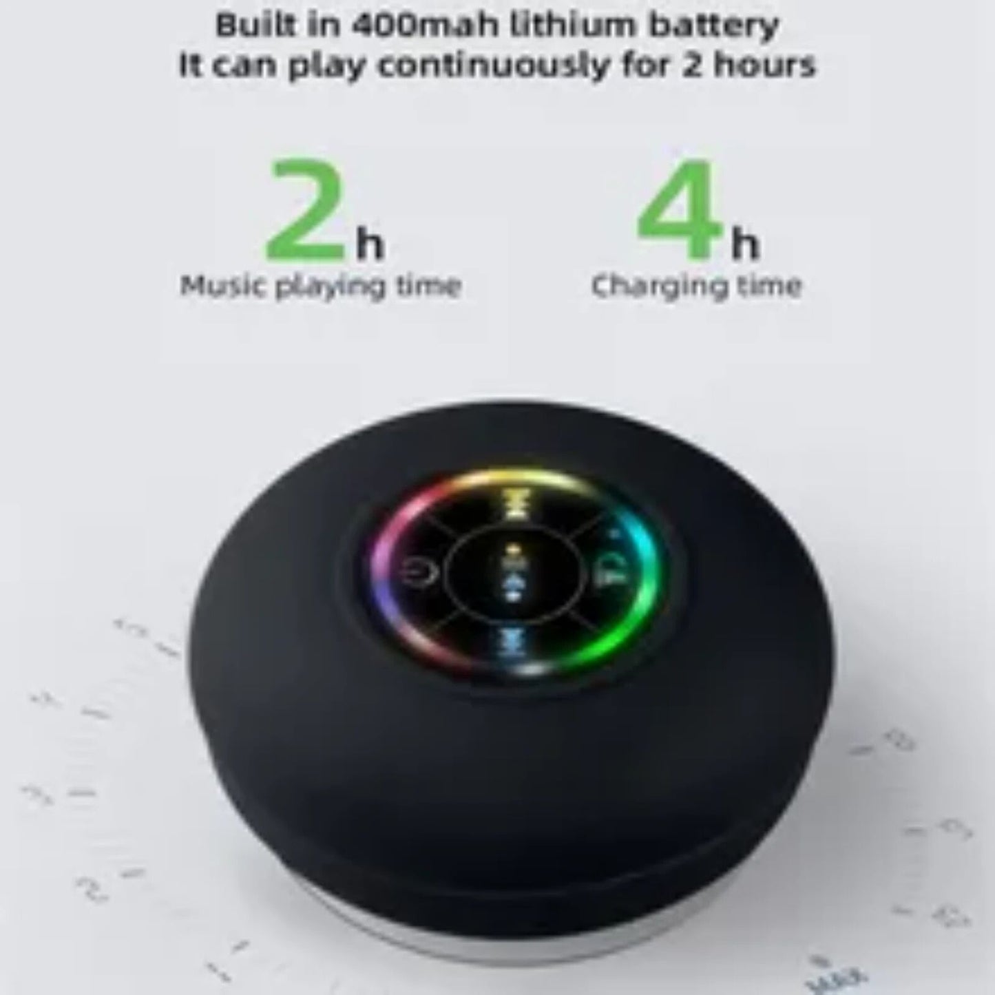 BTS-07 LED Colorful Light IPX4 Waterproof Wireless Bluetooth Speaker