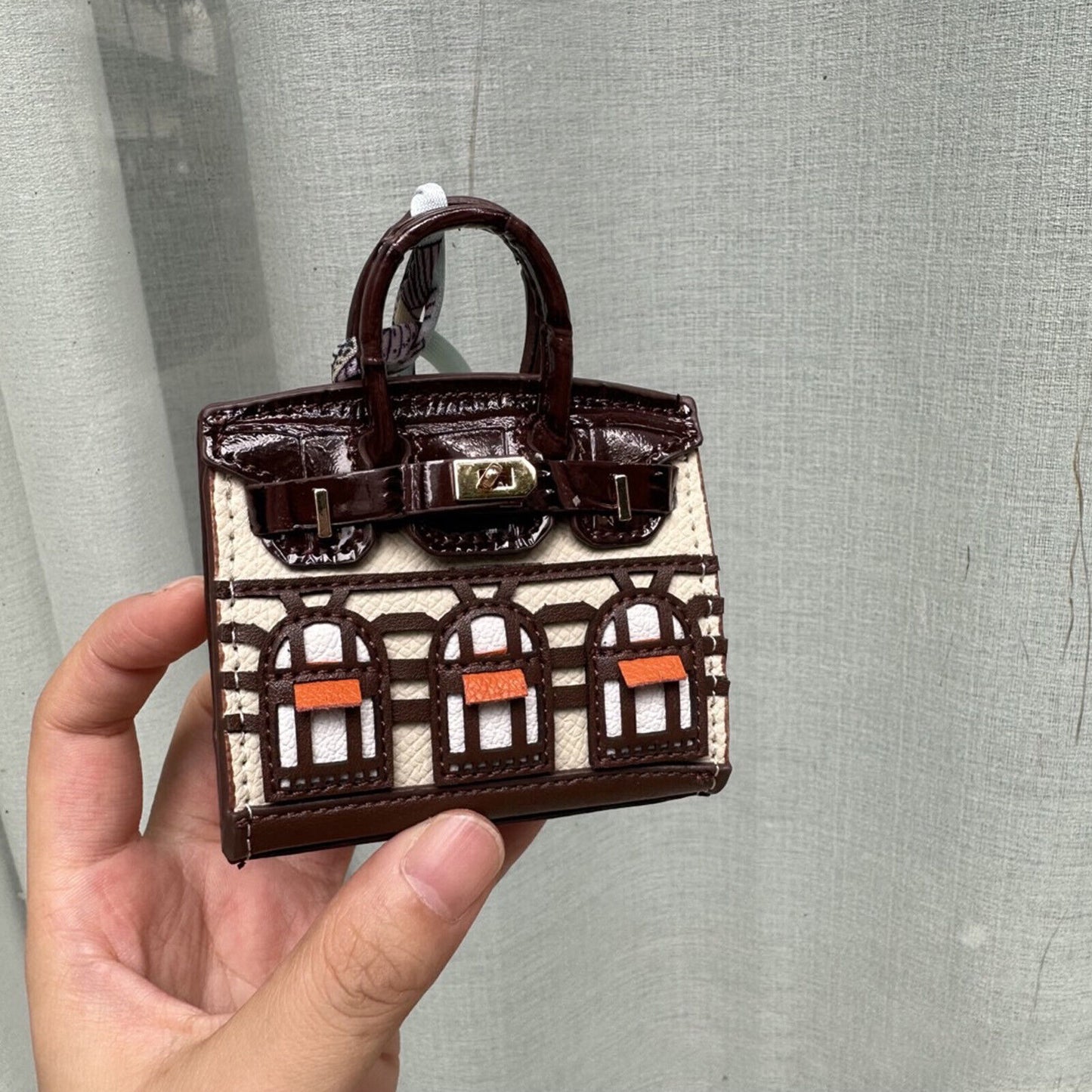 Mini Keychain Wallet Cute Leather Lipstick Bag Ladies Car Bag Charm for AirPods