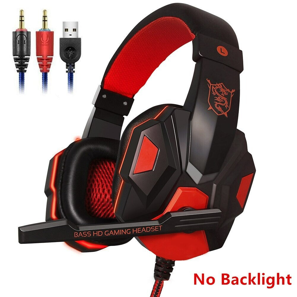 Wired Gaming Headsets Over-ear Headphones with Mic Stereo Earphones Deep Bass fo