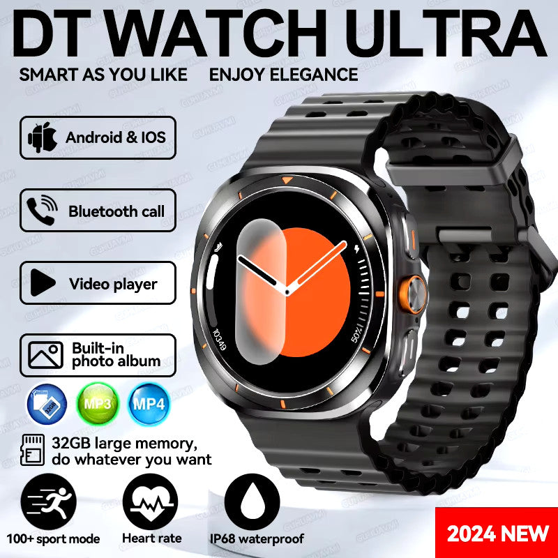 NEW Ultra Men 32GB GPS Smart Watch AMOLED Screen 1.5" Fitness & Health Tracking