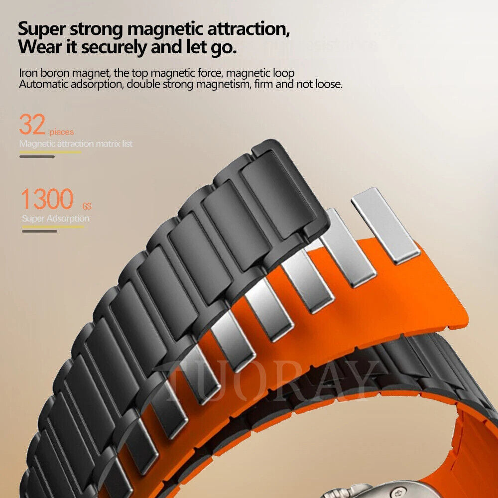 Quick Fit Silicone Band for Samsung Galaxy Watch Ultra 47mm Magnetic Loop Strap
