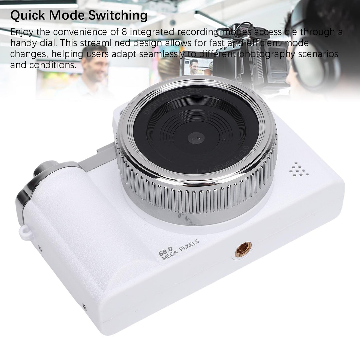 Digital Camera 64MP Pixels 5K HD 16x Zoom AF Autofocus Retro Compact Vlog Kit