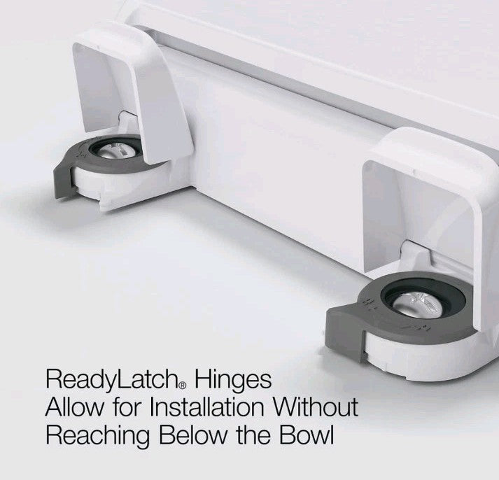 KOHLER K-27332-0 Glissade ReadyLatch Quiet Close Round Toilet Seat, White