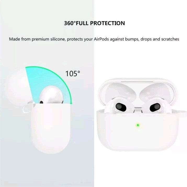 For AirPods Pro 2 AirPods 3 2 Case Silicone Protector Shockproof Cover +Keychain