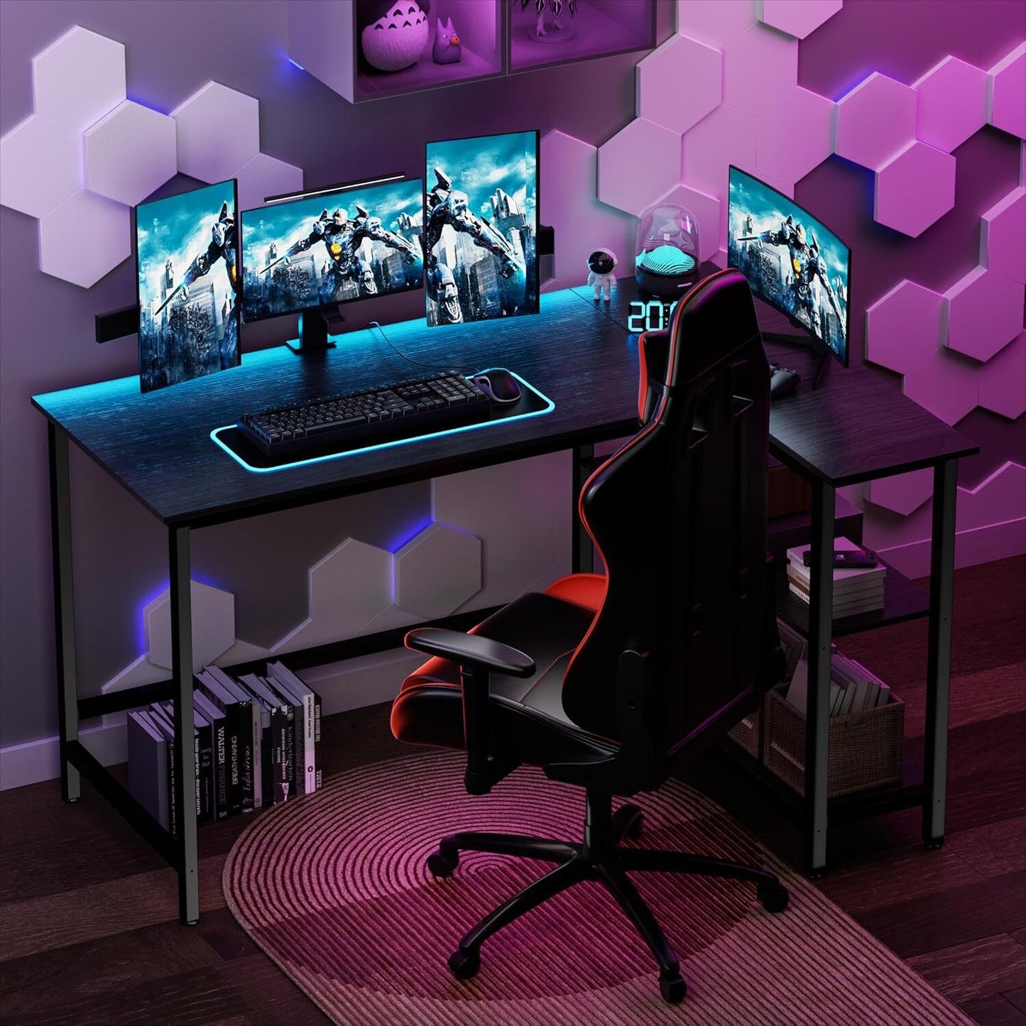 L Shaped Desk Computer Desk with Shelf Gaming Desk Corner Tabale39" Home Office