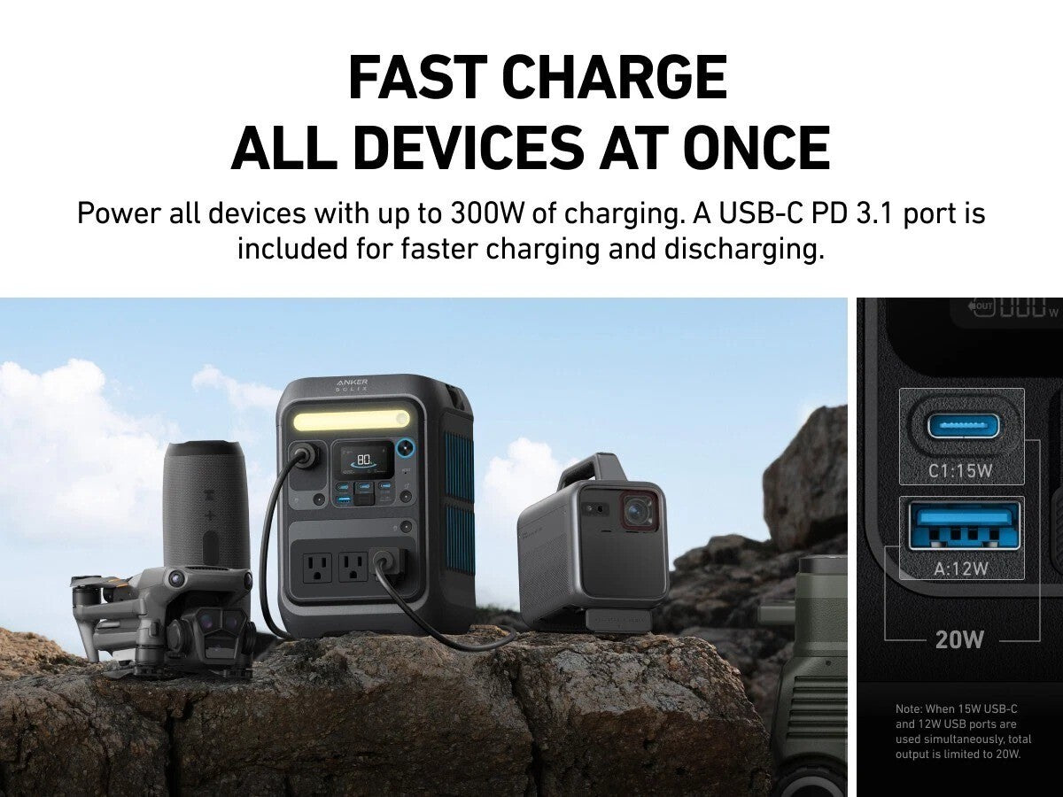 Anker SOLIX C200X Portable Power Station - 230Wh | 300W