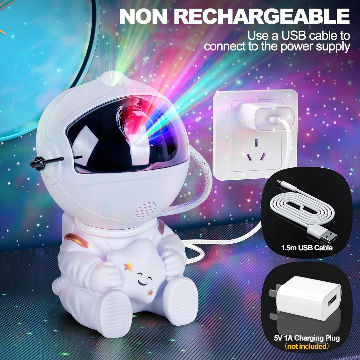 Star Projector Galaxy Night Light - Astronaut Space Buddy Projector with Remote