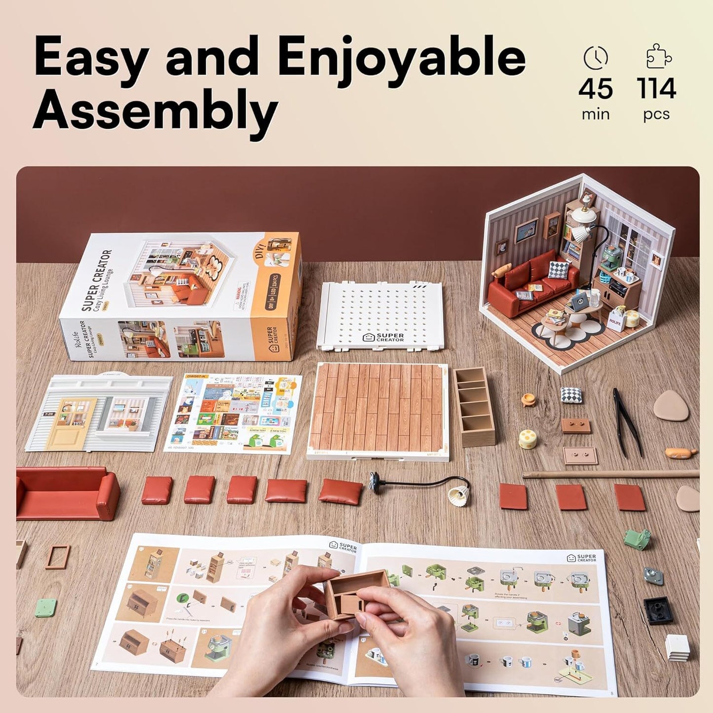Rolife 1:24 Miniature Dollhouse Super Creator Plastic Building Teens Xmas Gift