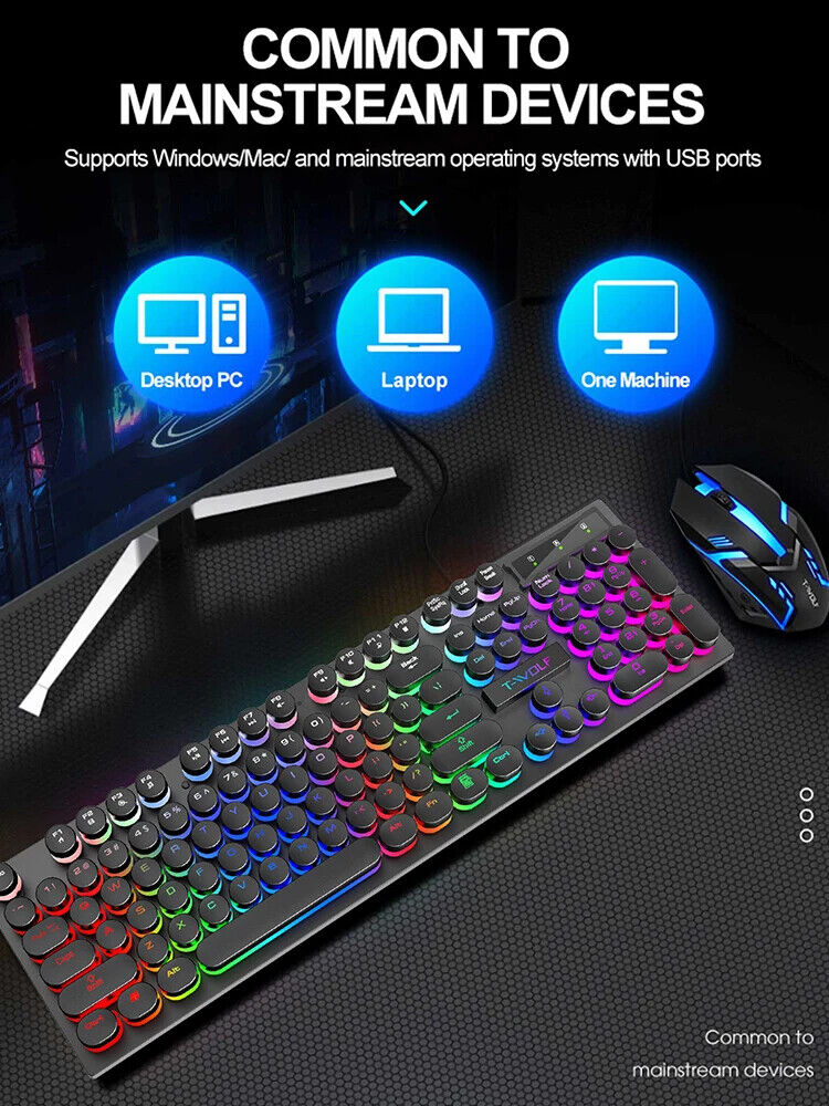 Shadow Mechanical Feeling, Keyboard, Desktop Computer Lluminated Wired Keyboard