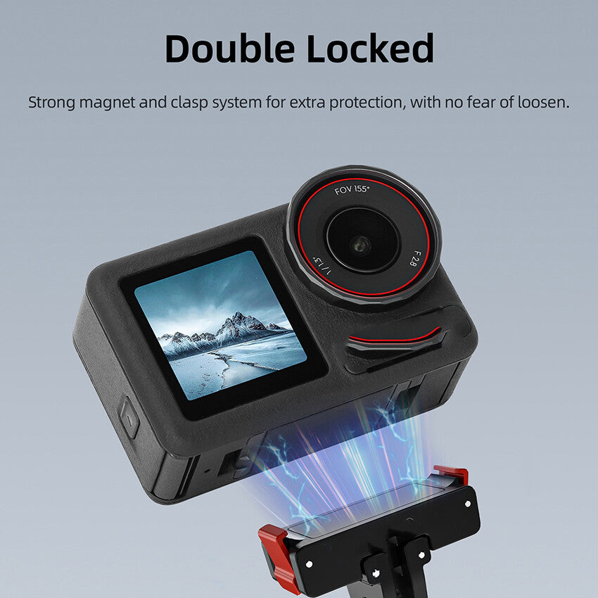 Magnetic Two Claw Camera Mount Adapter For DJI OSMO Action 3 4 Action 5 Pro