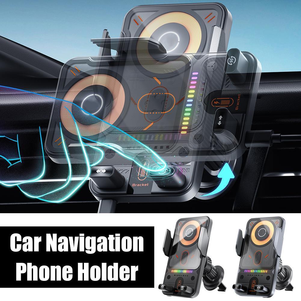 Universal Wireless Charging Car Phone Mount with Air Outlet Navigation Bra W1B7